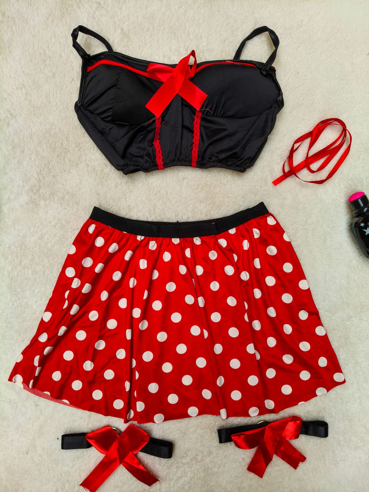 Red Dotted Lingerie