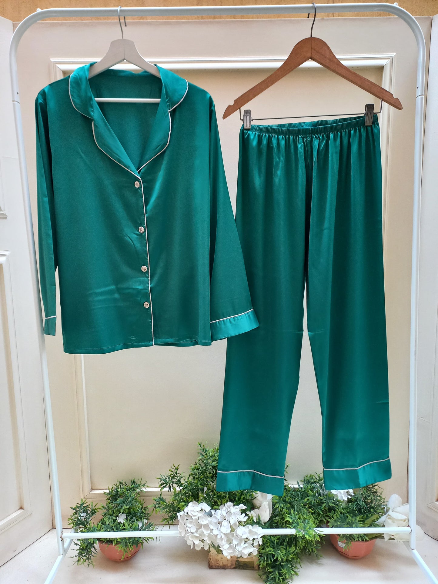 Emerald Satin Set