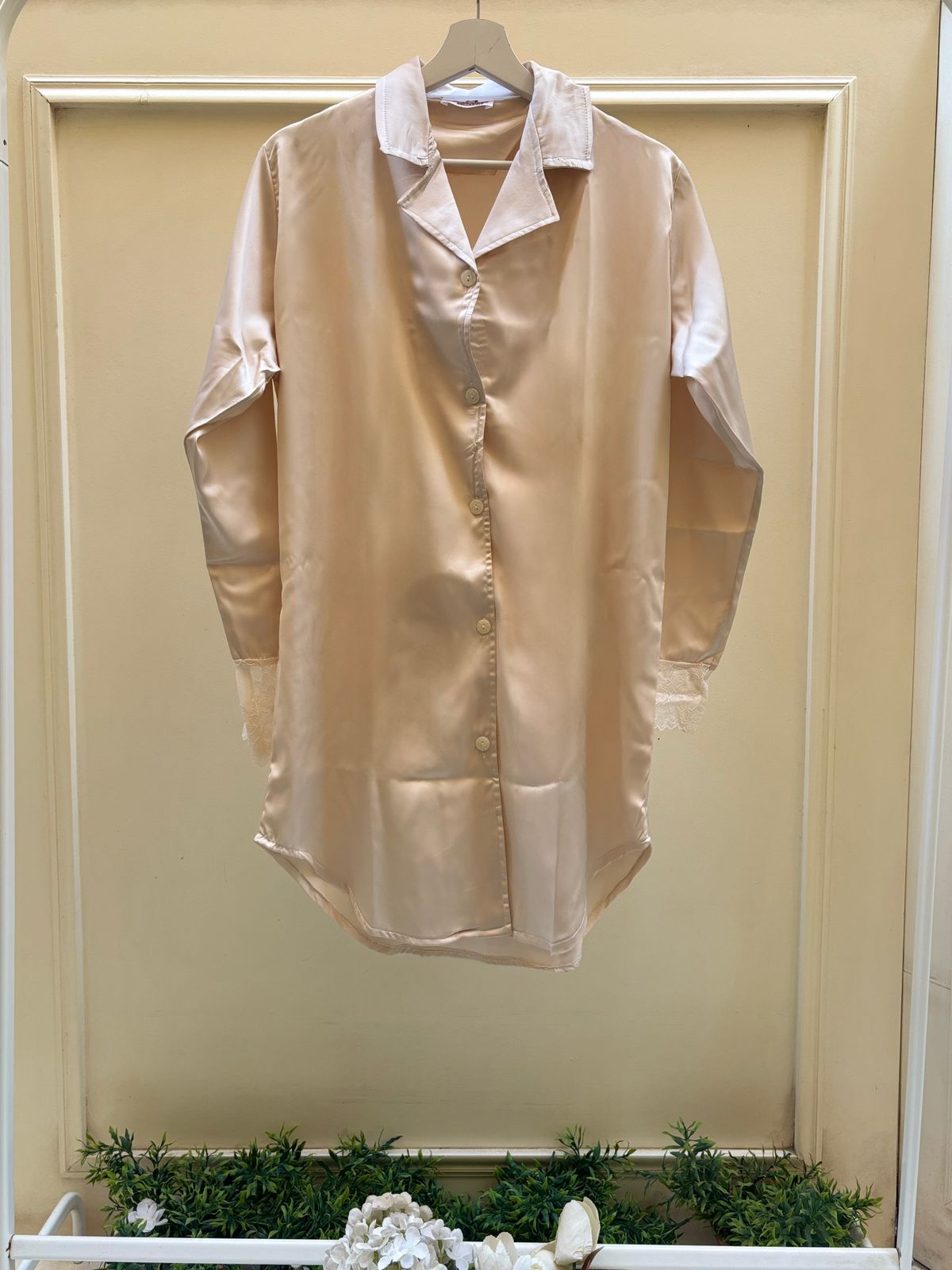 Offwhite Satin Nightshirt