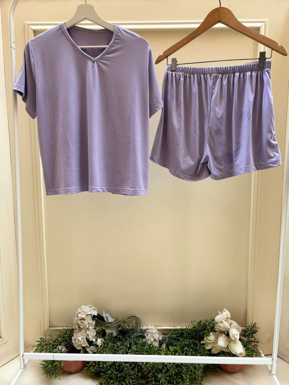 Lavender Glow Shorts Set