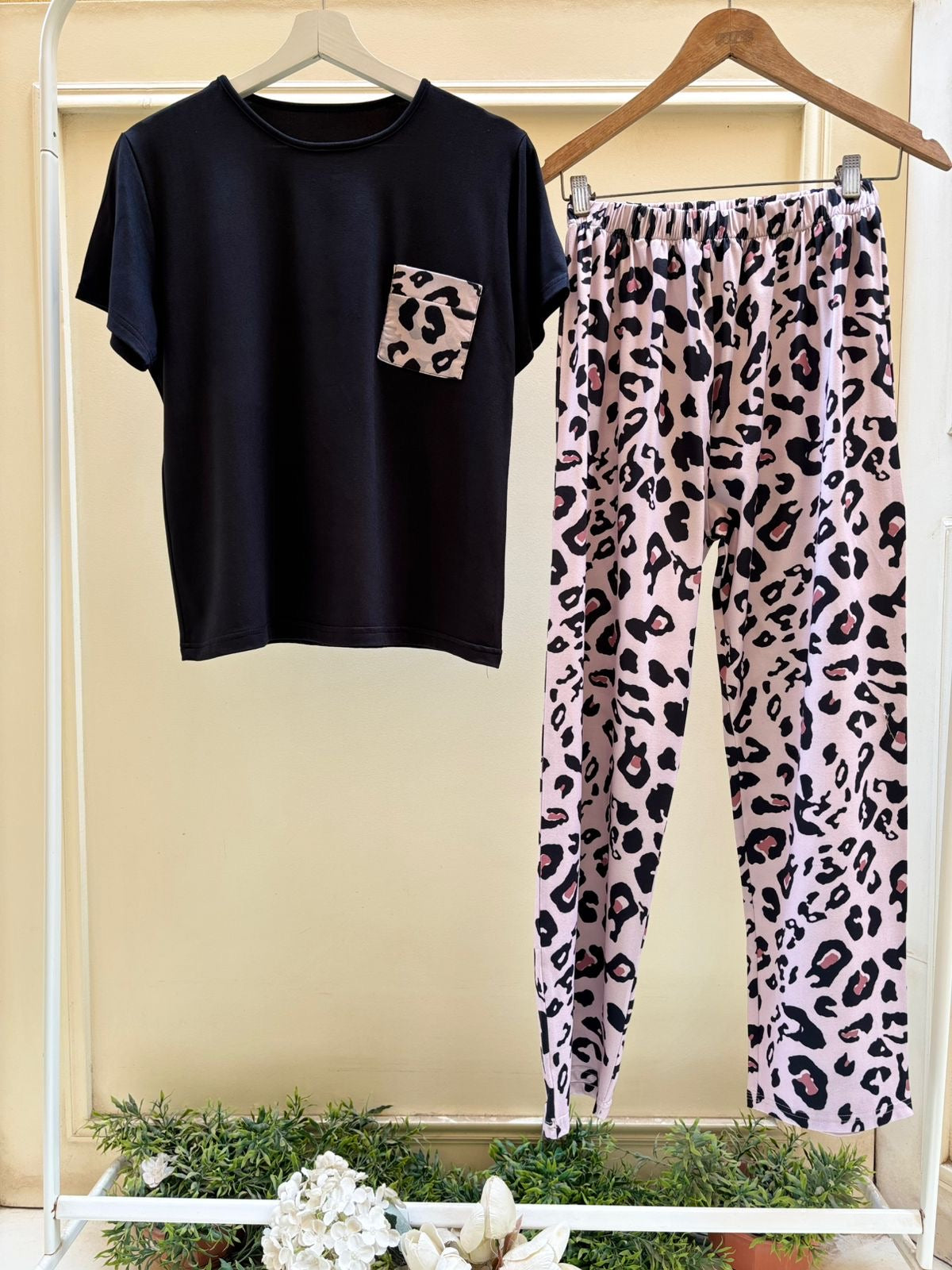 Black Pink Cheetah Set