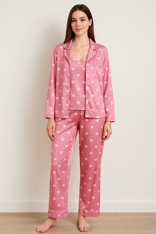 Hearts Satin 3 Pcs Set