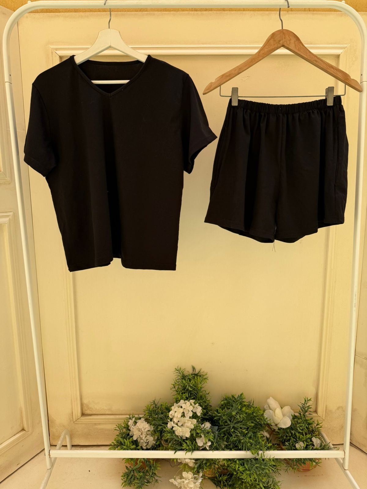 Black Dusk Shorts Set