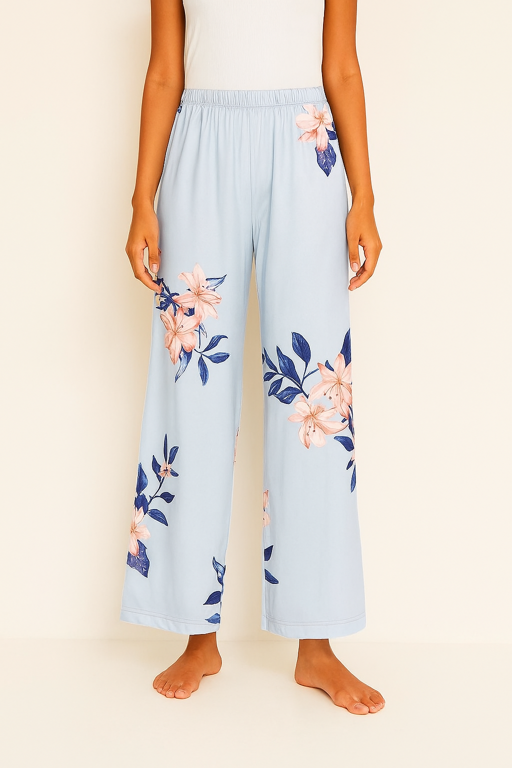 Baby Blue Flower Pants