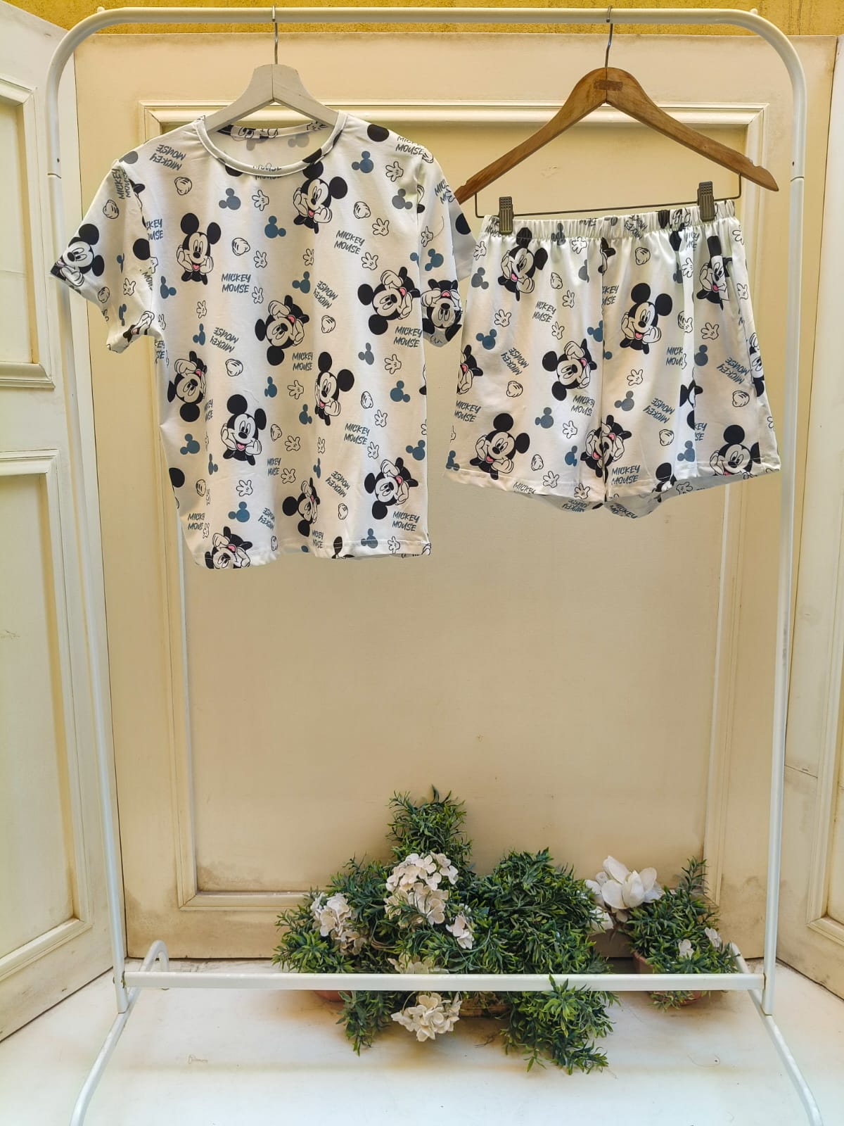 Black Mickey Shorts Set