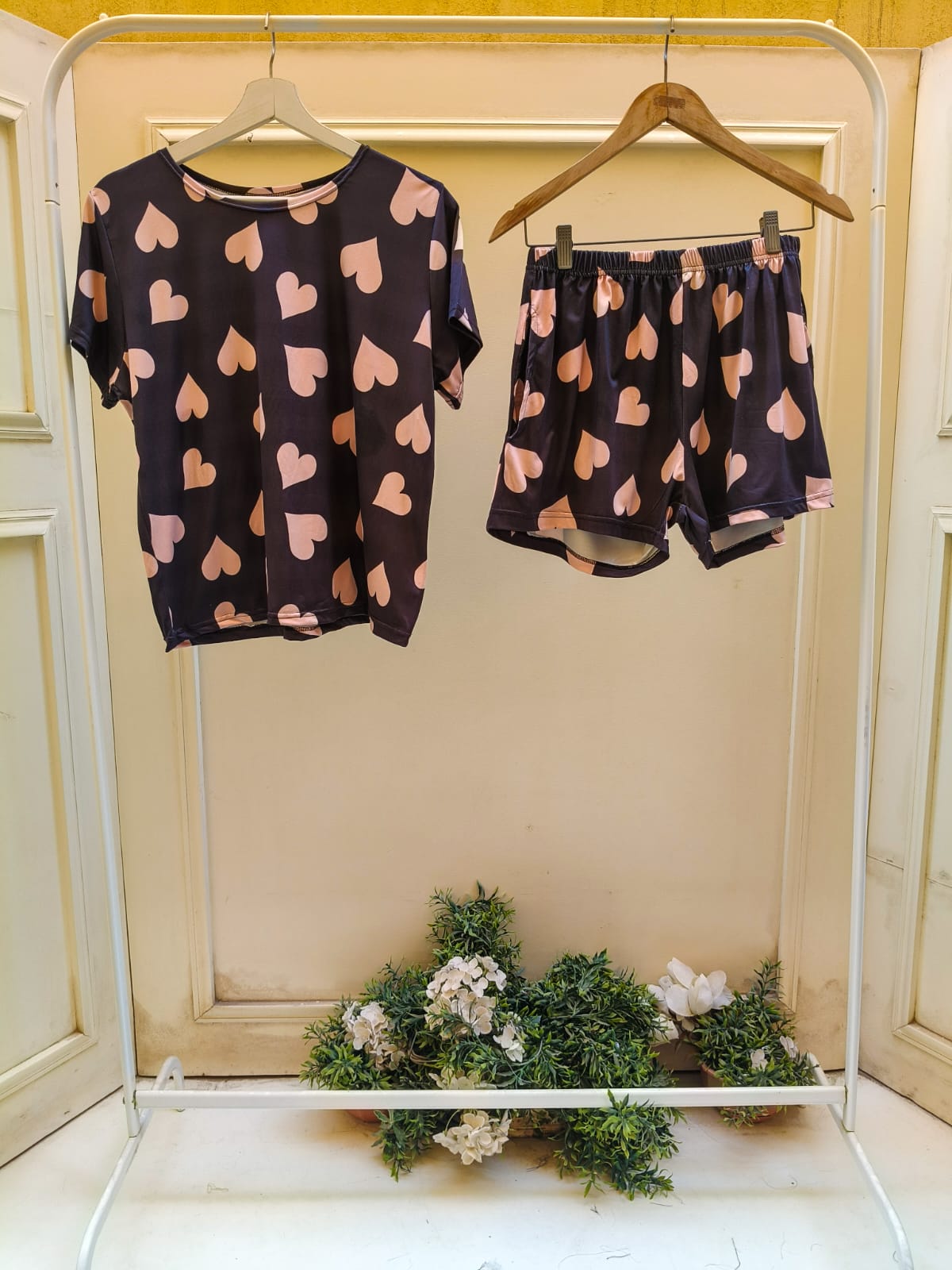 Midnight Hearts Shorts Set