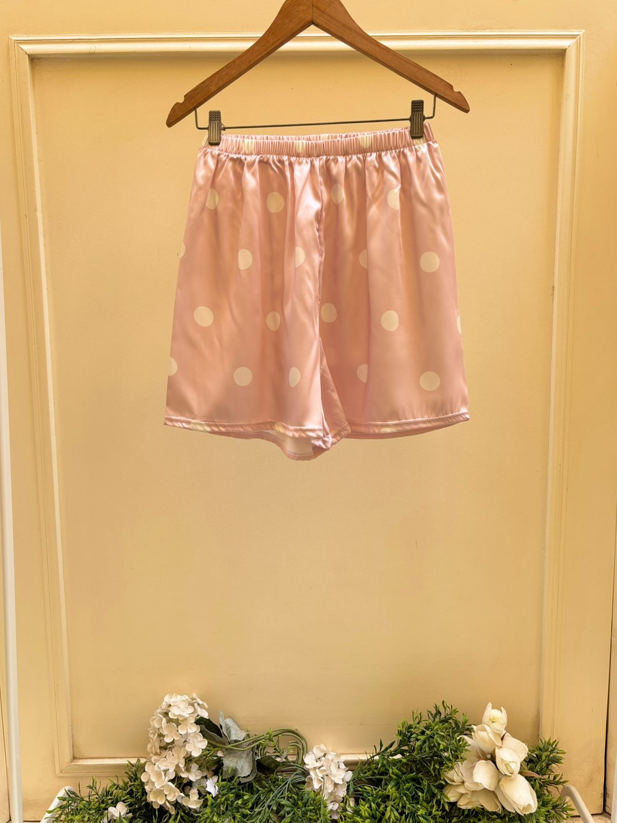 Rose Polka Satin Shorts