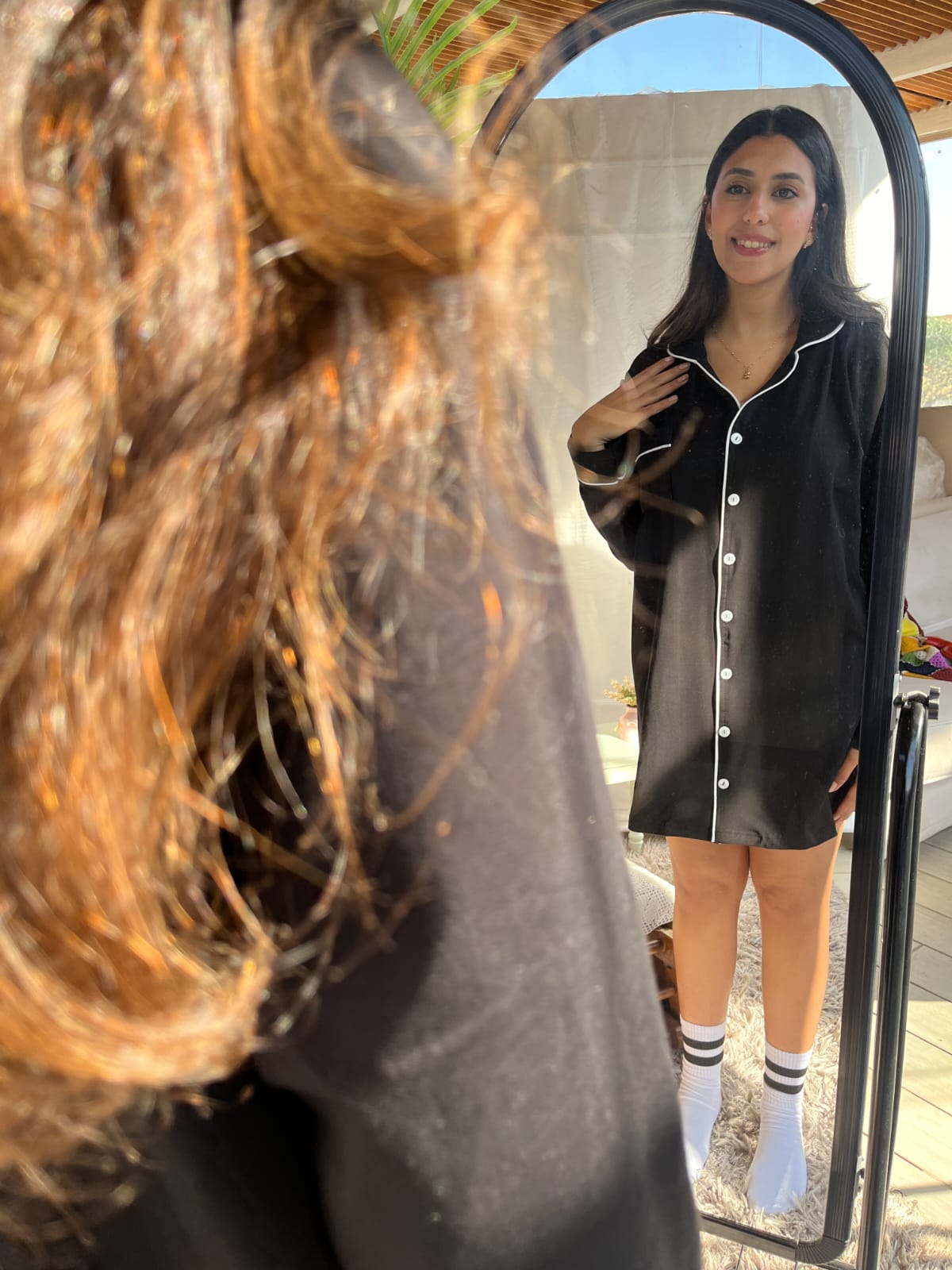 Black Cotton Nightshirt