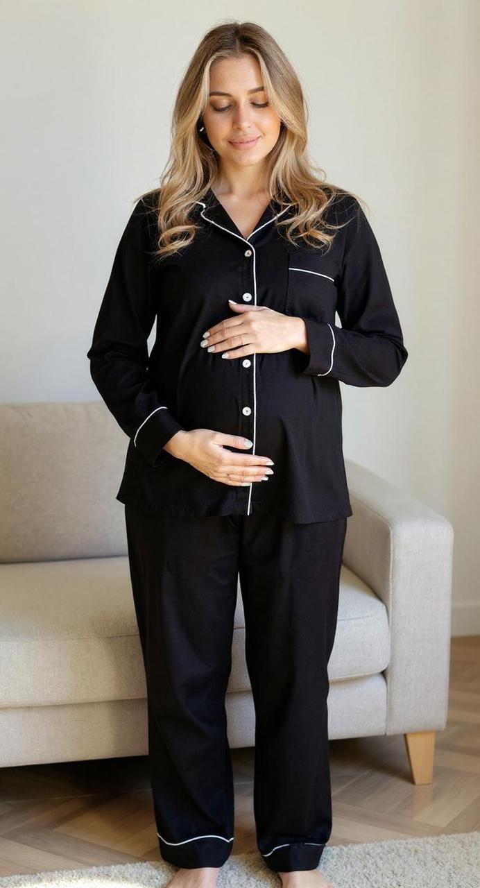 Black Buttoned Set