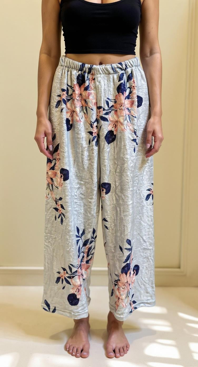 Baby Blue Flower Polar Pants