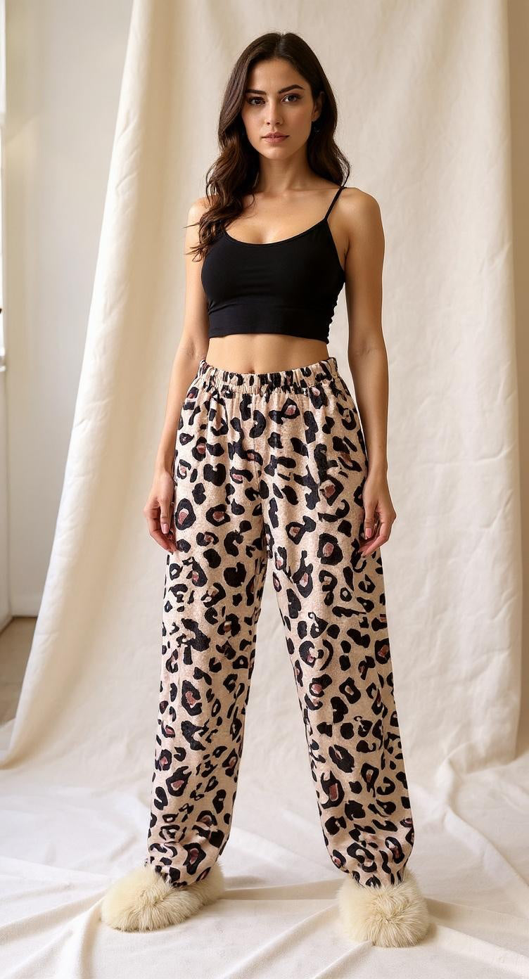 Pink Cheetah Polar Pants