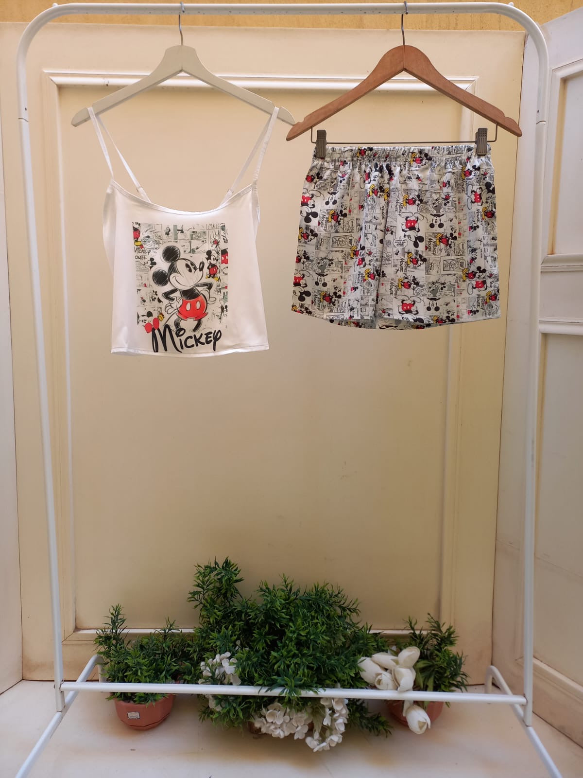 Mickey Satin Shorts Set