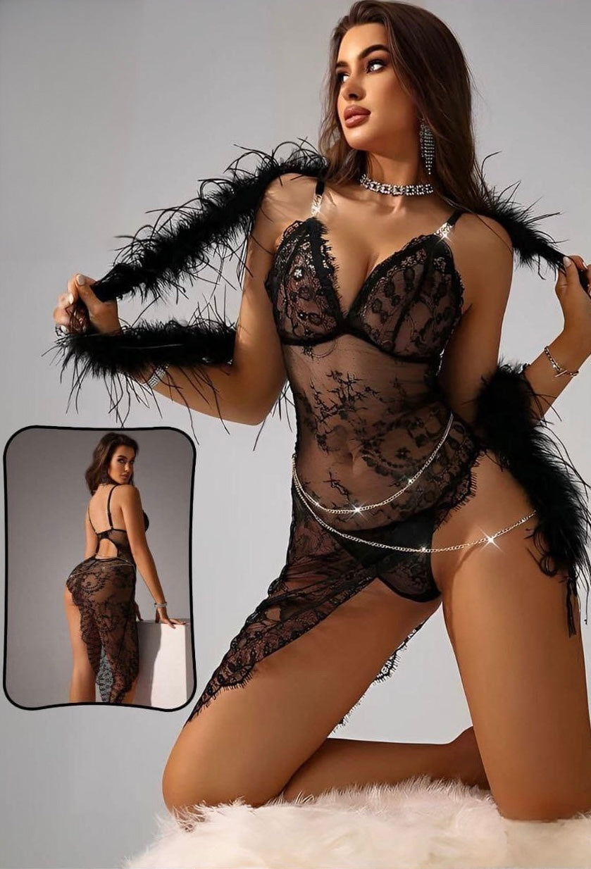 Black Lace Lingerie Babydoll