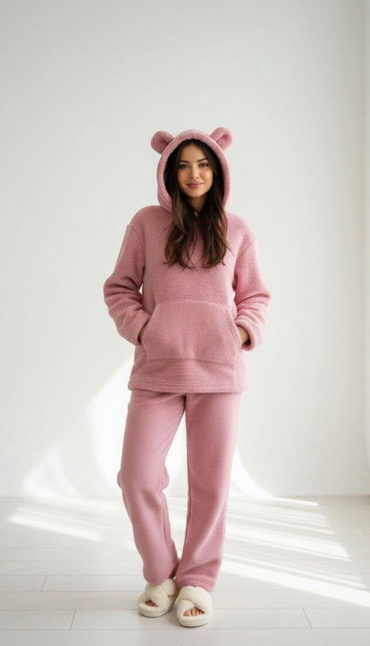 Cashmere Fur Hooded Set