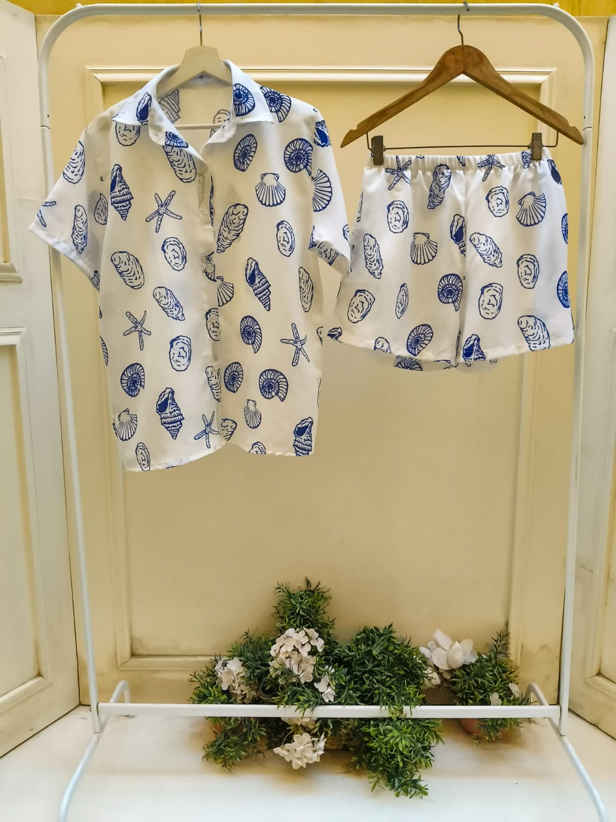 Seashell Linen Shorts Set