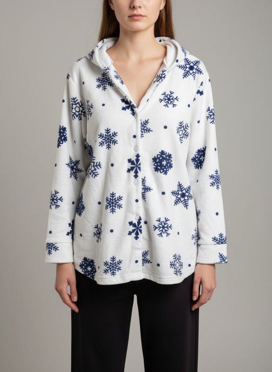 Snow Flakes Buttoned Top