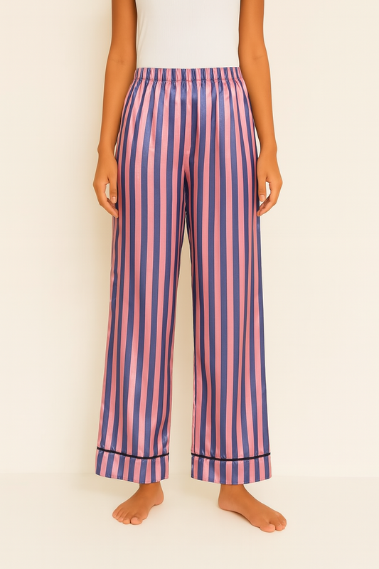 Grey Stripes Satin Pants