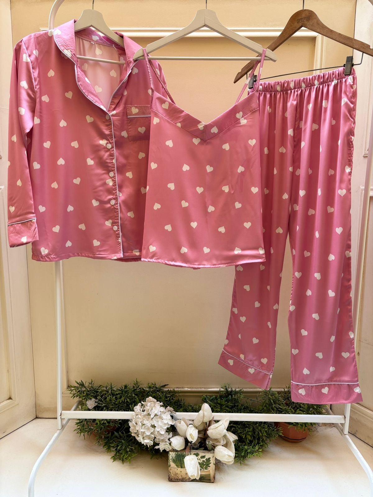 Hearts Satin 3 Pcs Set