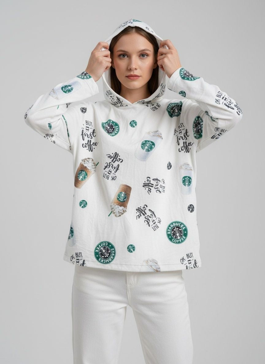 White Velvet Starbucks Hoodie