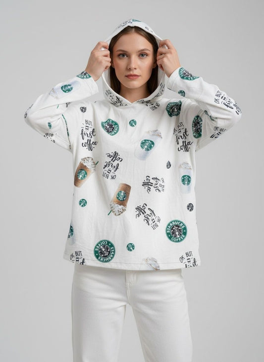 White Velvet Starbucks Hoodie
