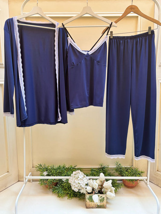 Plain Navy Robe Set