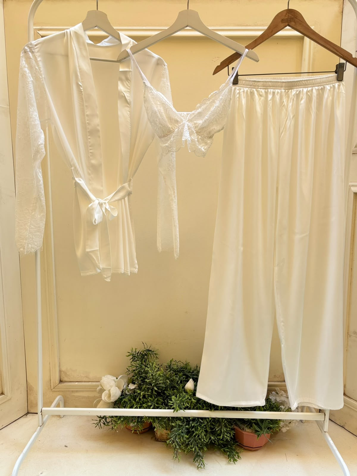 White Elegance Satin Set