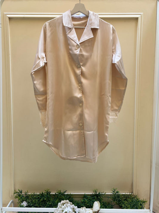 Offwhite Satin Nightshirt