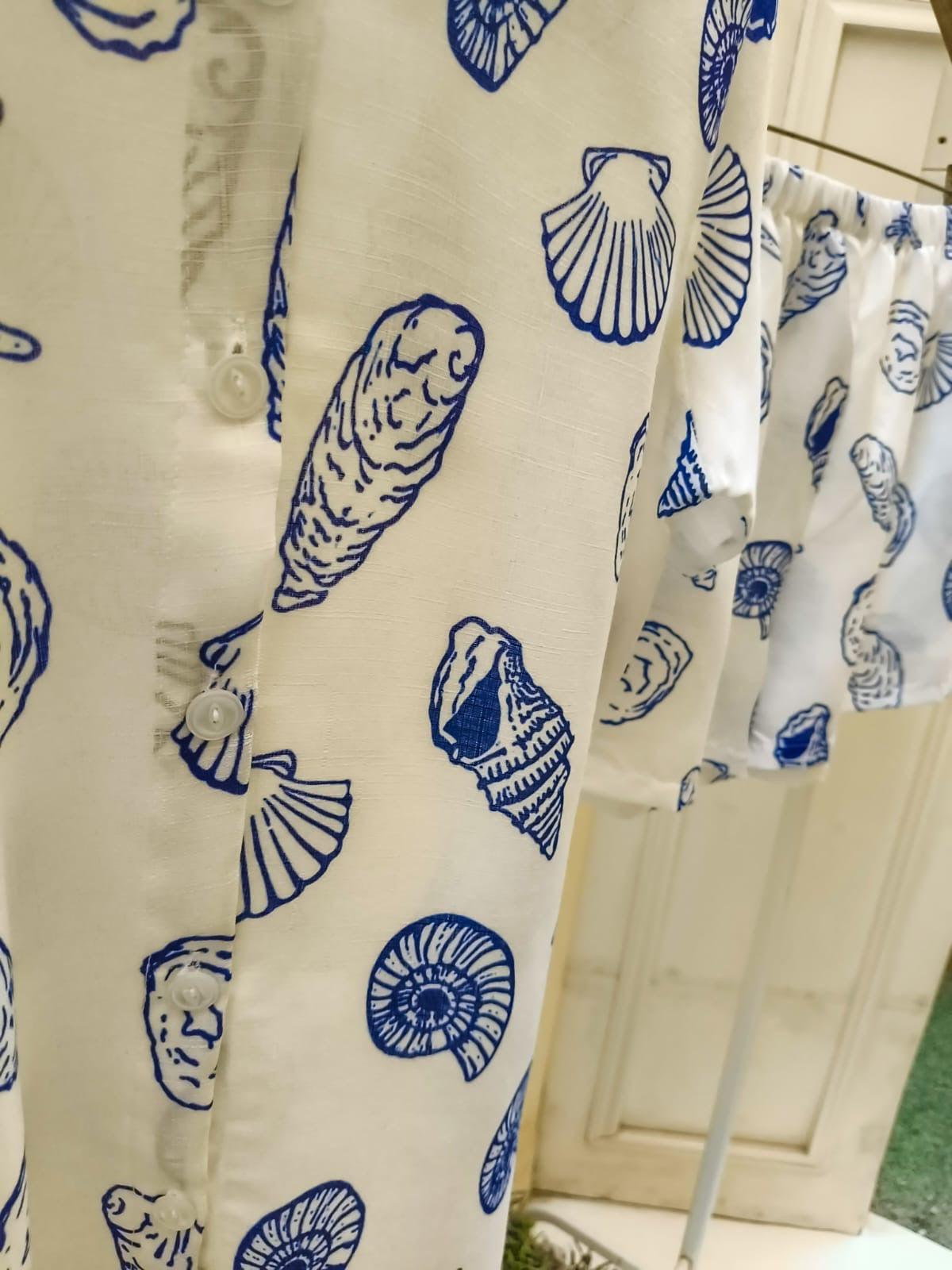 Seashell Linen Shorts Set