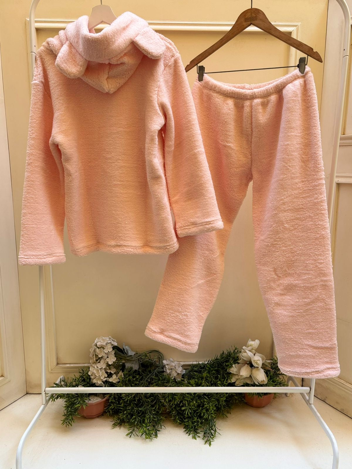 Nude Fur Hooded Set