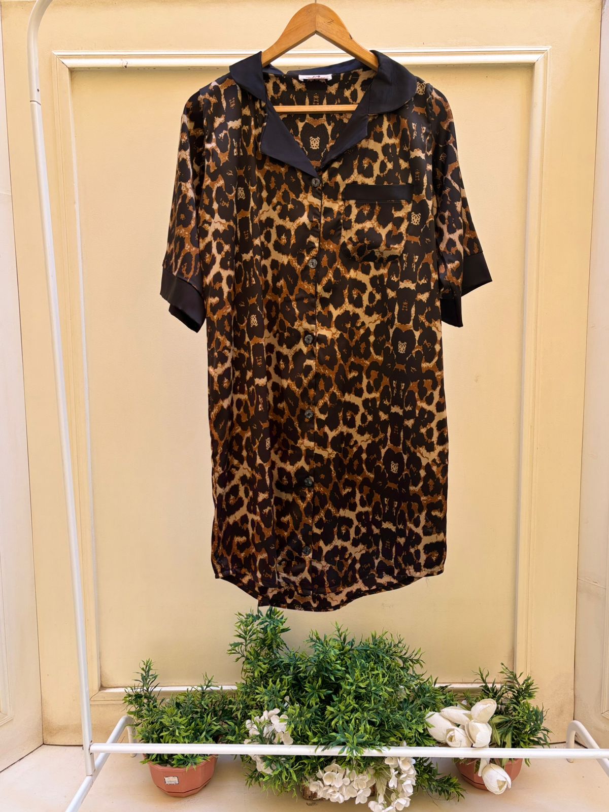 Leopard Satin Nightshirt
