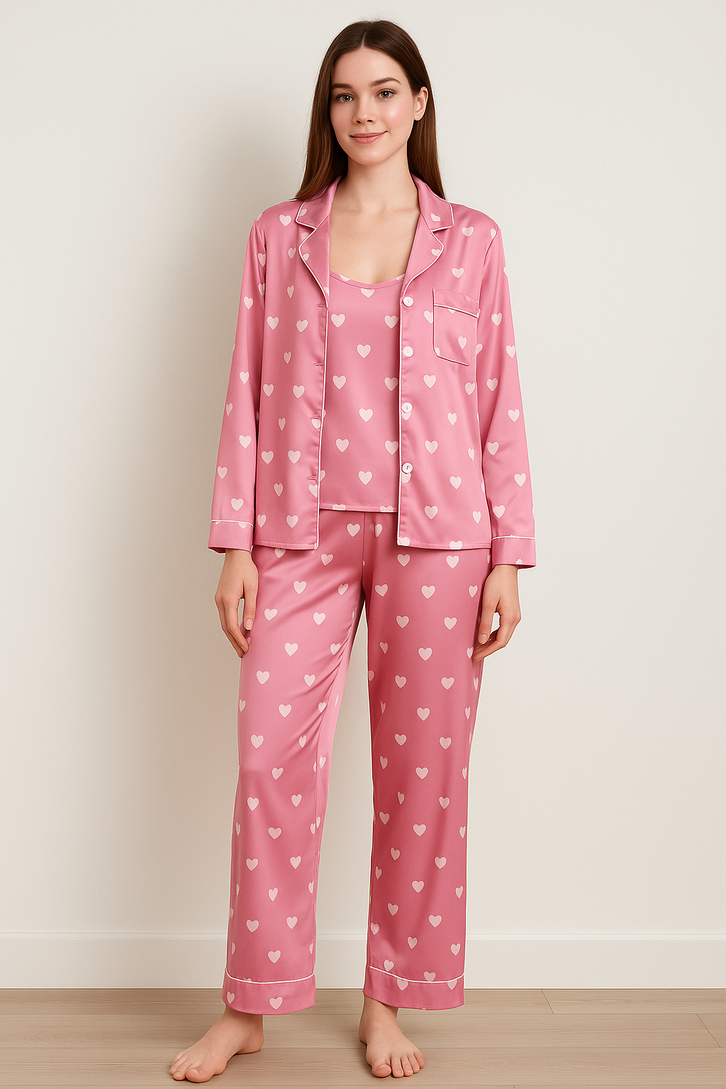 Hearts Satin 3 Pcs Set