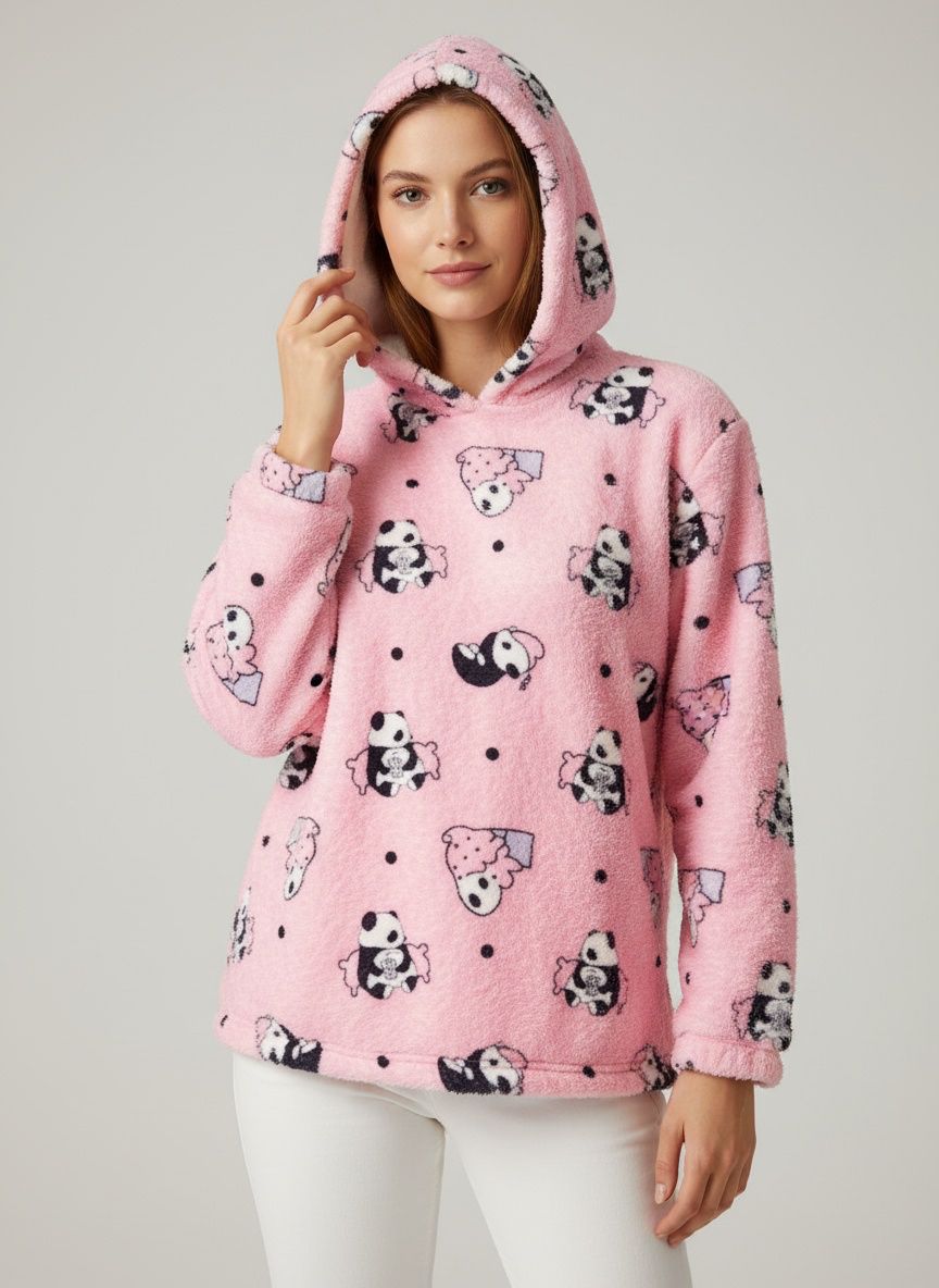 Pink Panda Polar Hoodie
