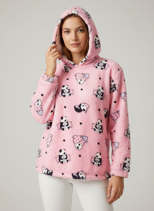 Pink Panda Polar Hoodie