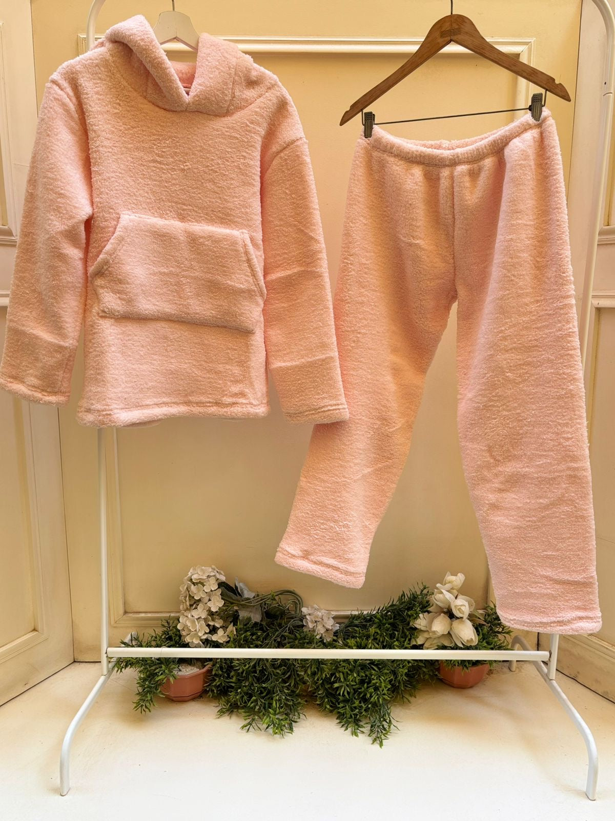 Nude Fur Hooded Set