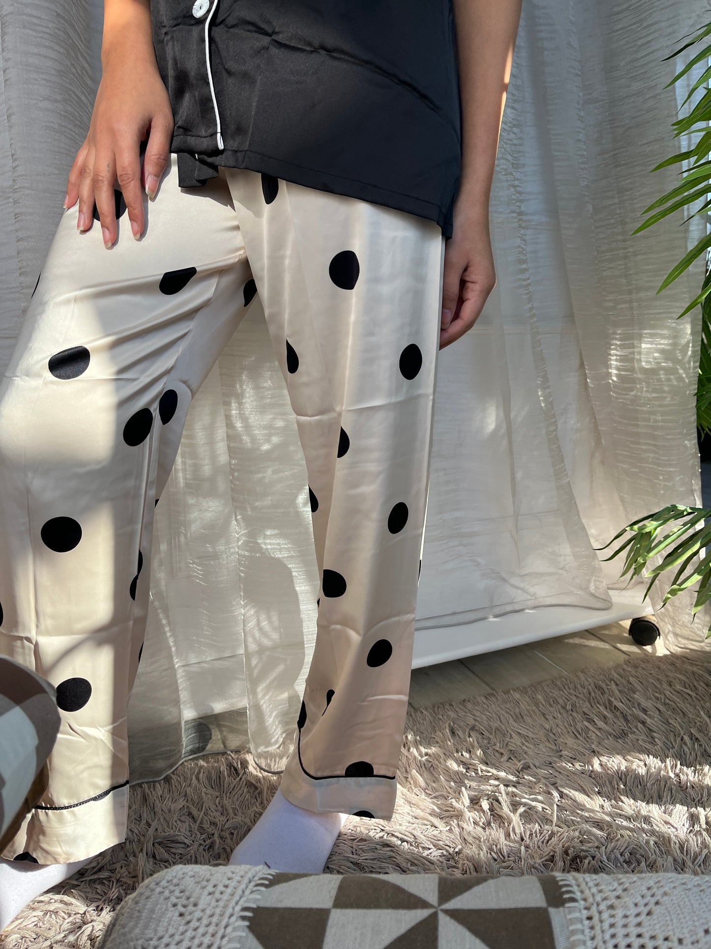 Cream Polka Dot