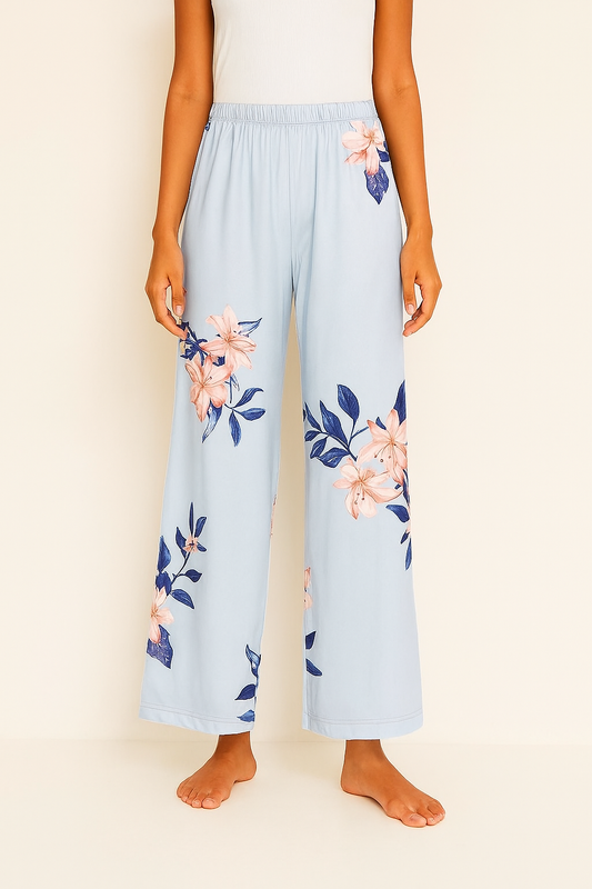 Baby Blue Flower Pants