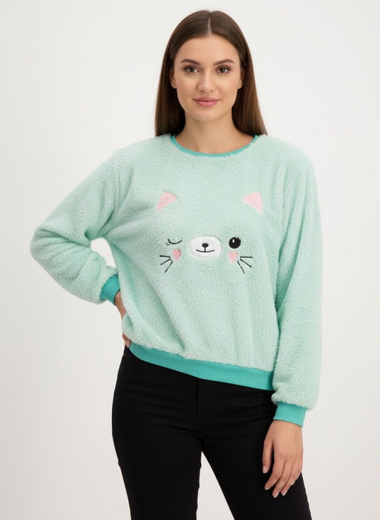 Mint Wink Fur Top