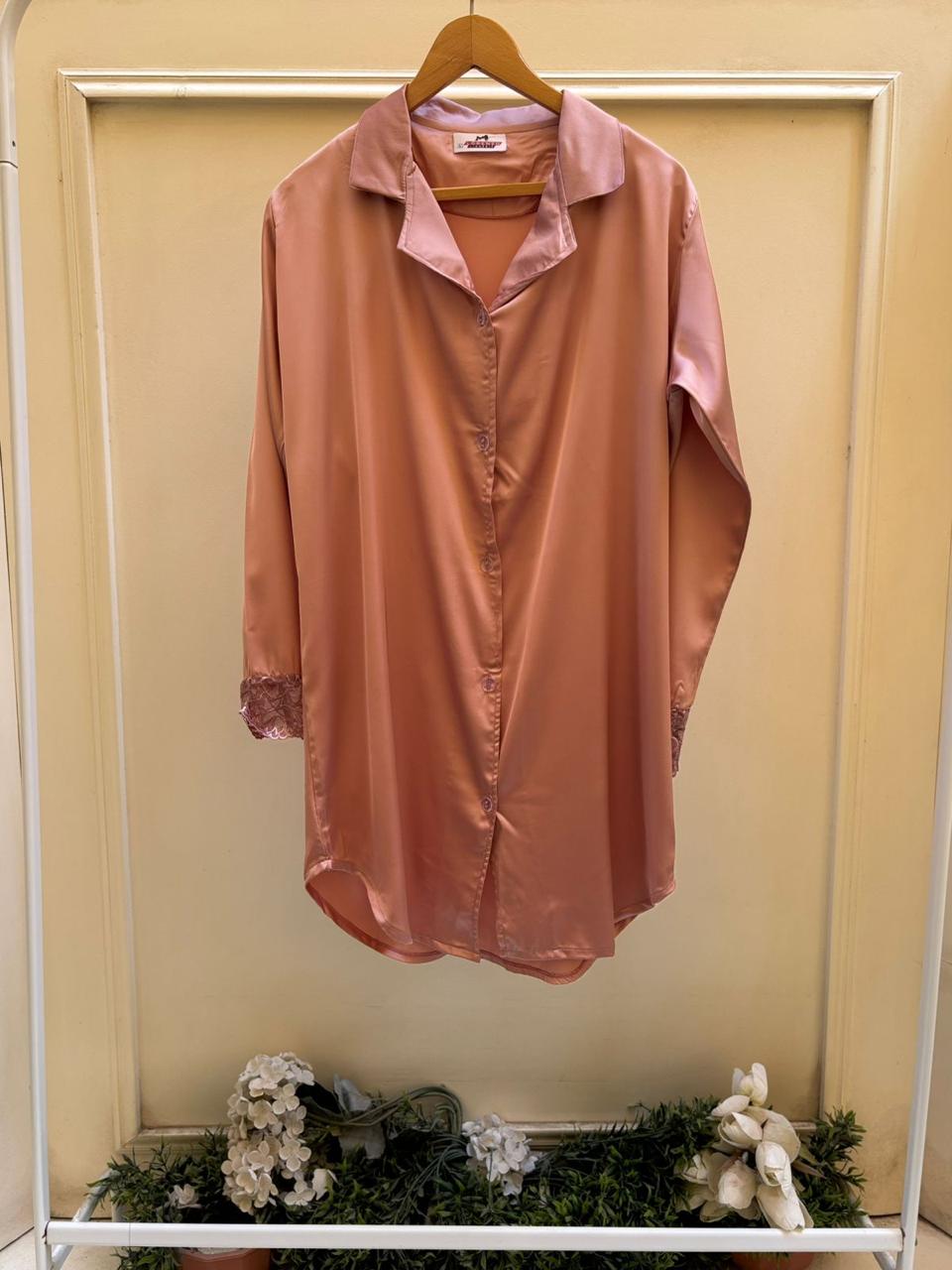 Rose Satin Nightshirt