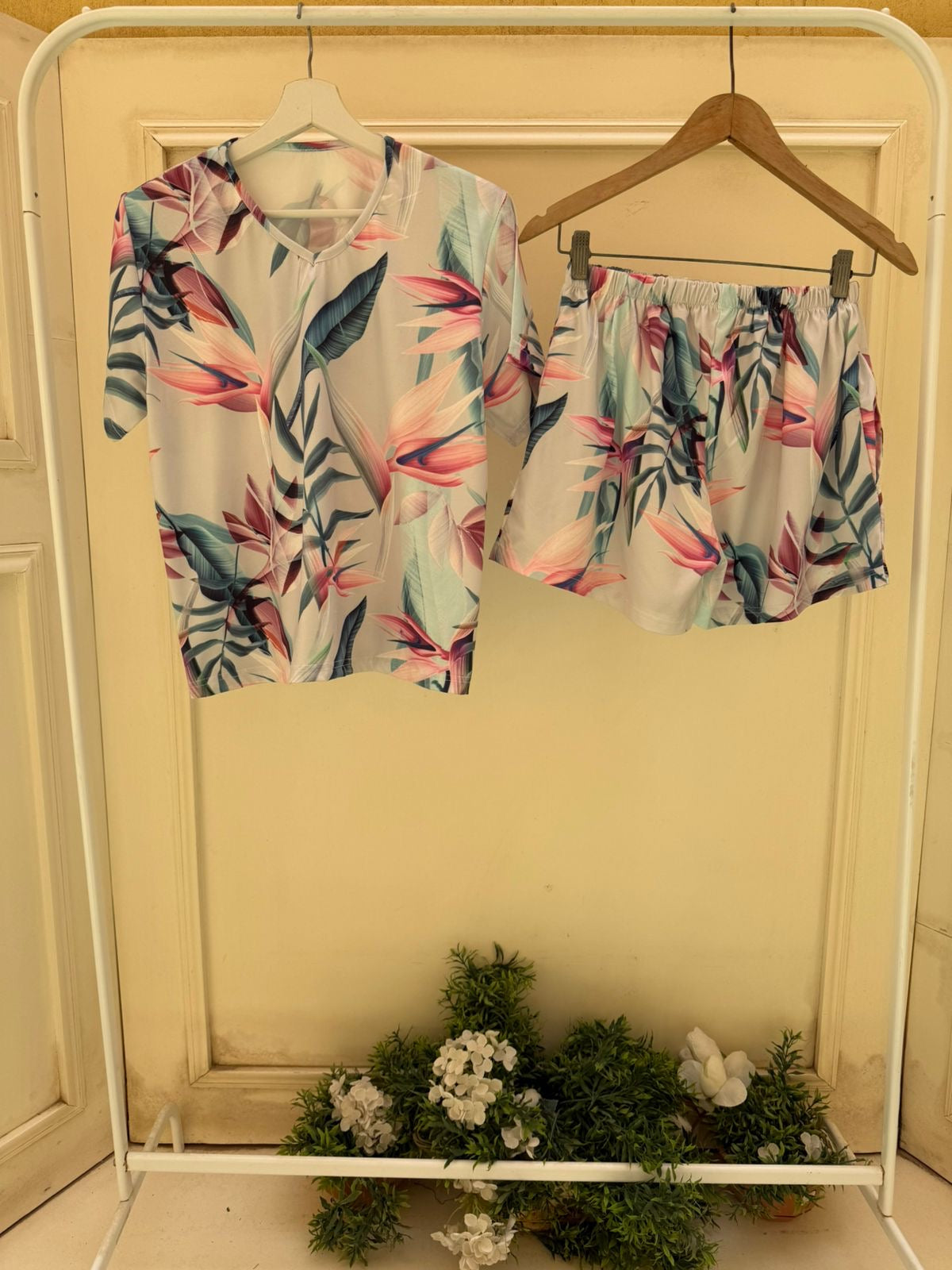 Tropical Bloom Shorts Set