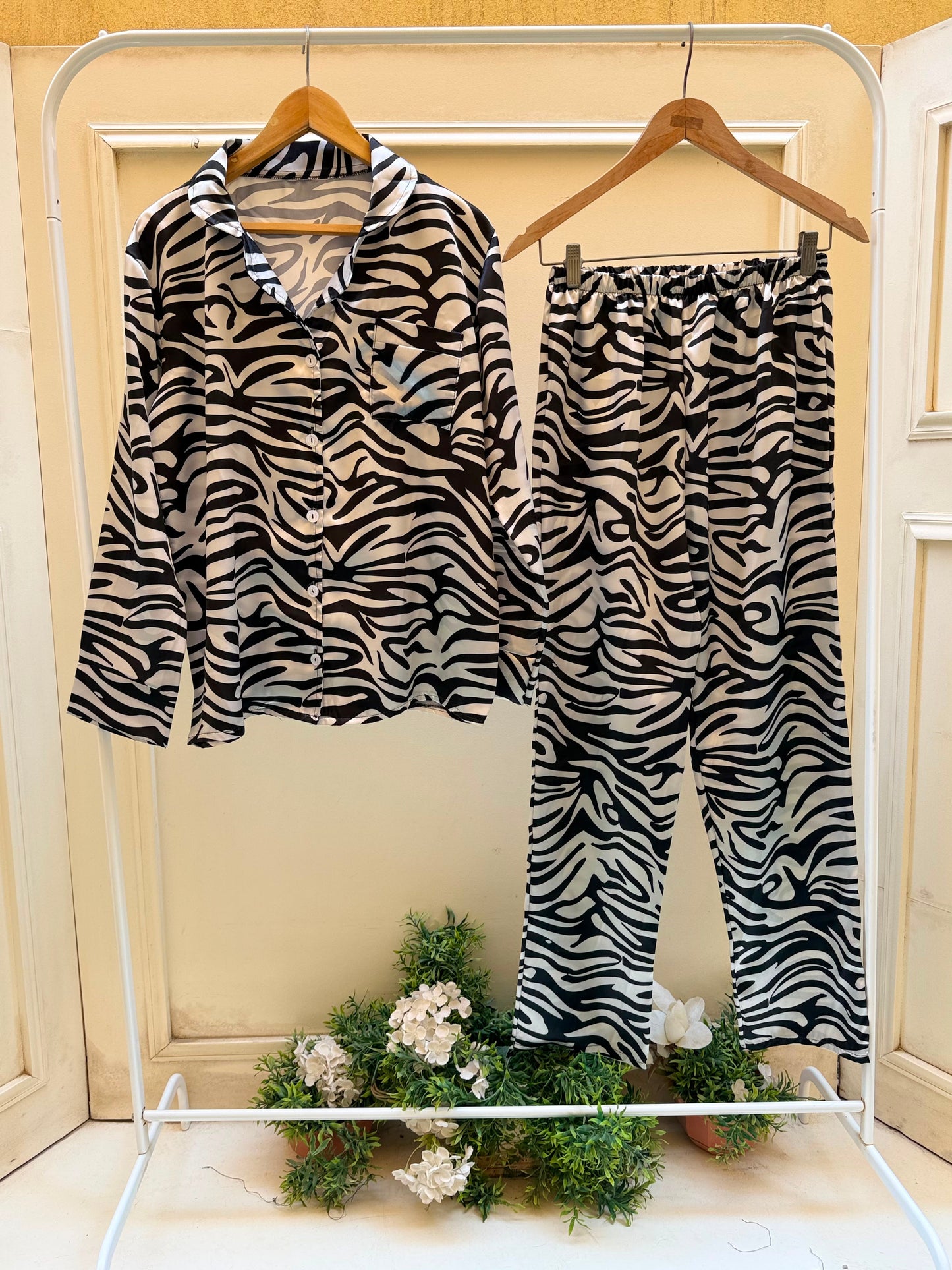 Zebra Satin Set