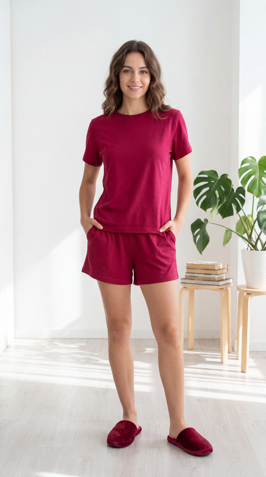 Cranberry Dusk Shorts Set