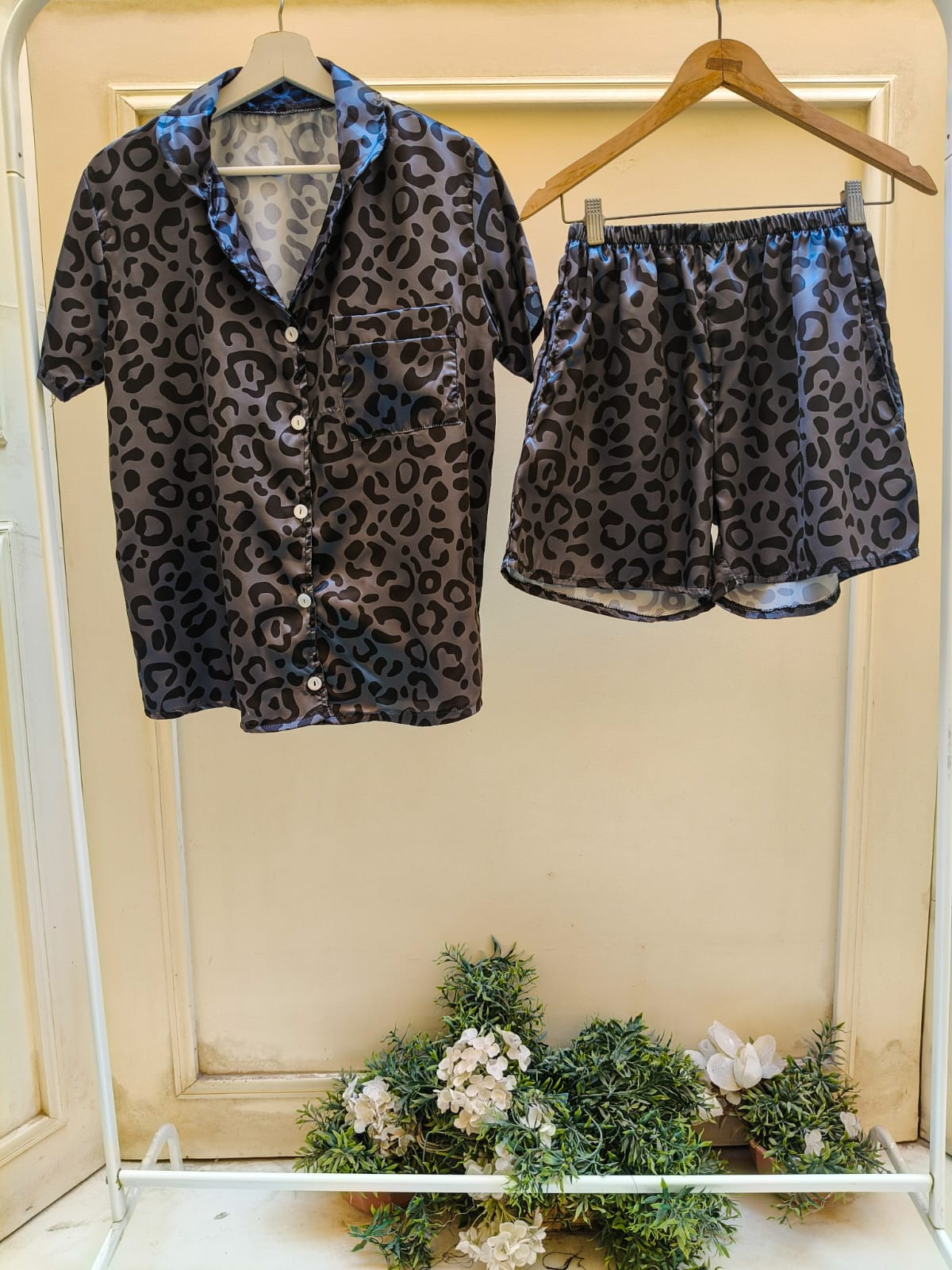 Ash Leopard Shorts Set
