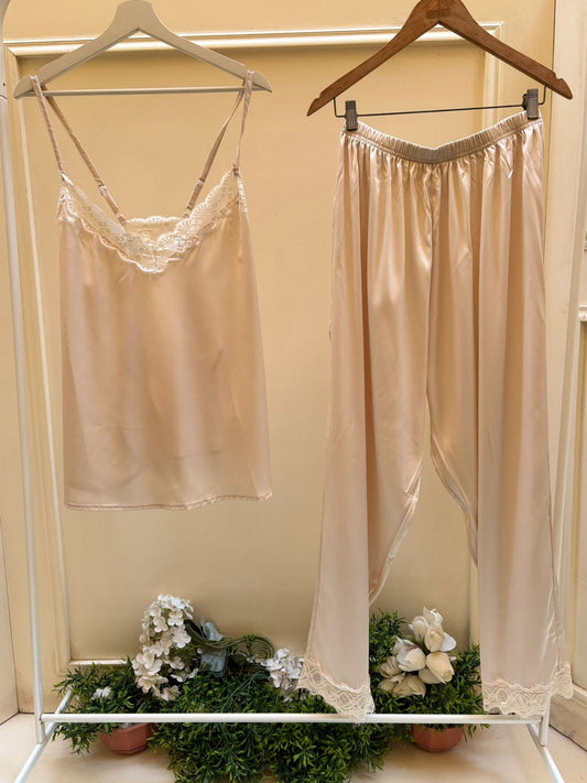 Champagne Embrace Satin Set