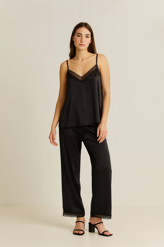 Black Embrace Satin Set