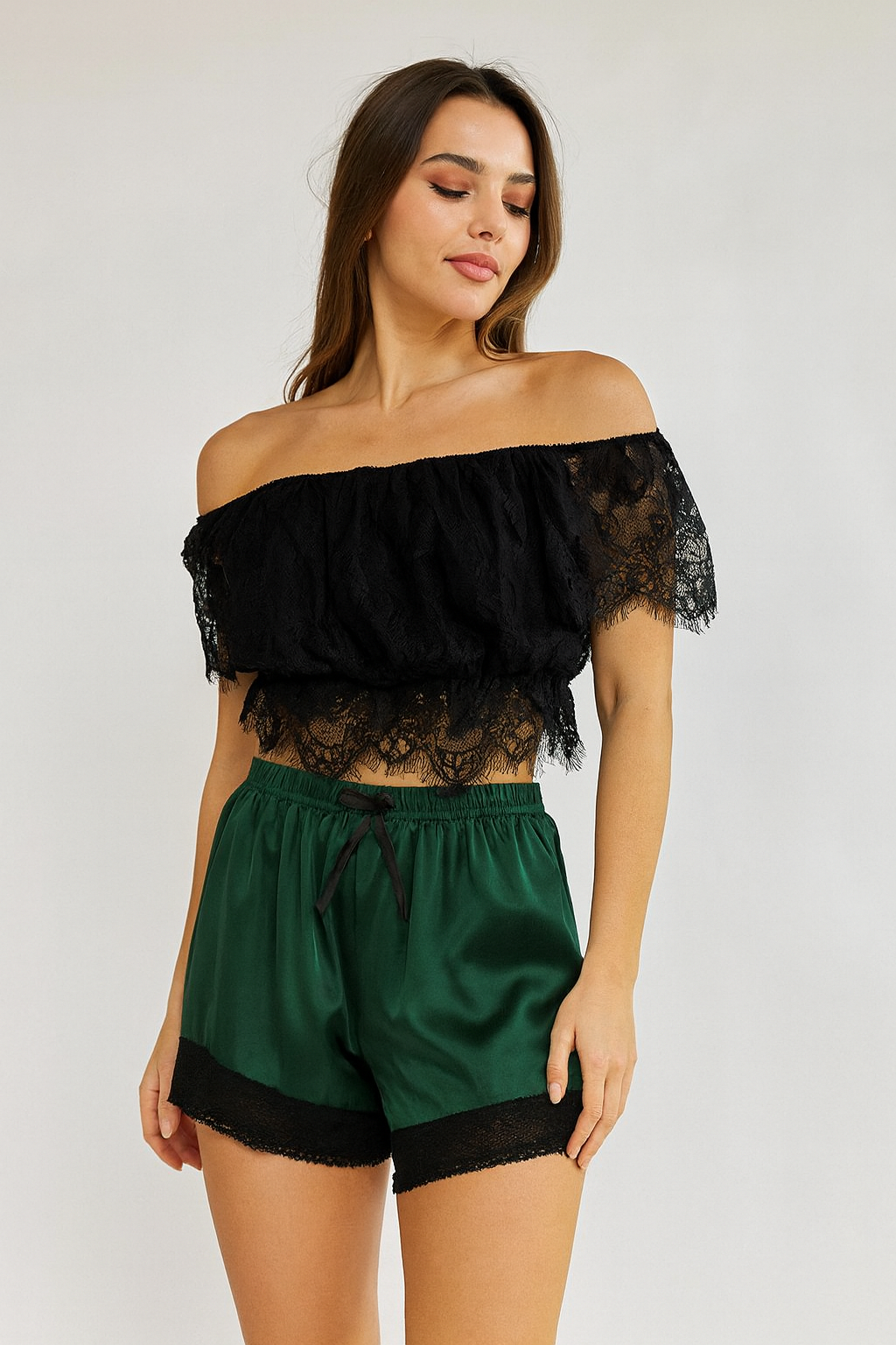 Teal Desire Satin Shorts