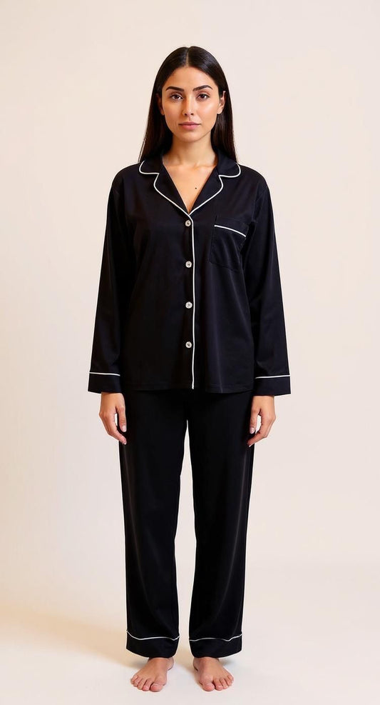 Black Buttoned Set