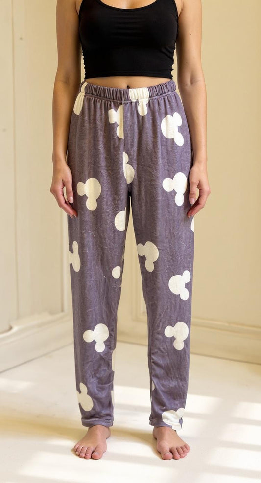 Mickey Face Velvet Pants