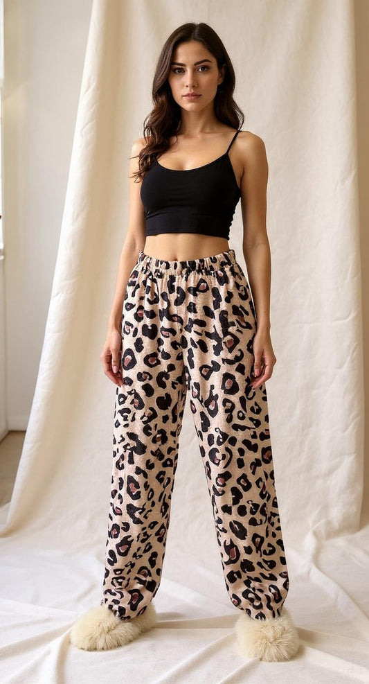 Pink Cheetah Polar Pants