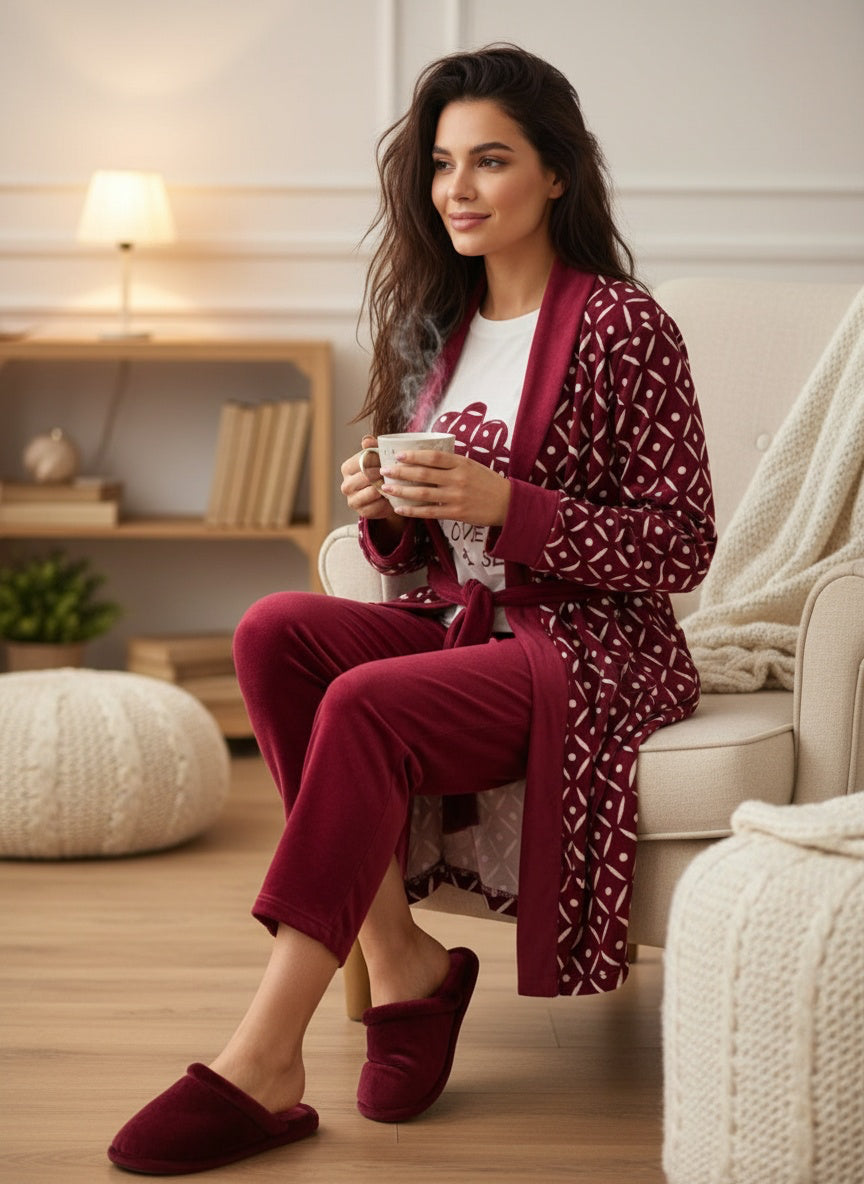 Burgundy Peace & Love Set