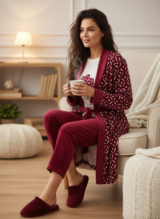 Burgundy Peace & Love Set